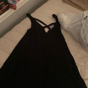 black crisscross dress, super soft